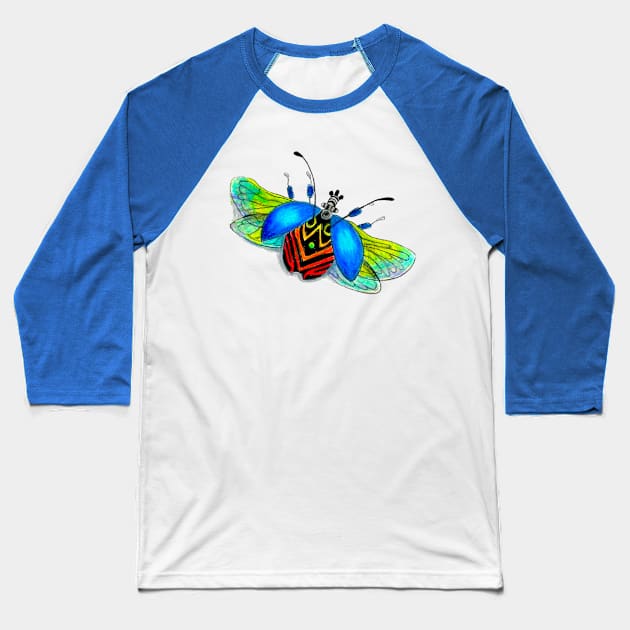 RoboBug Baseball T-Shirt by Art of V. Cook